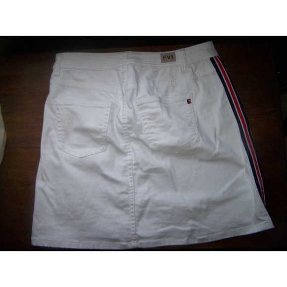 EV1 Skirt Denim Alex Relaxed 6 White Cotton blend - Picture 2 of 5
